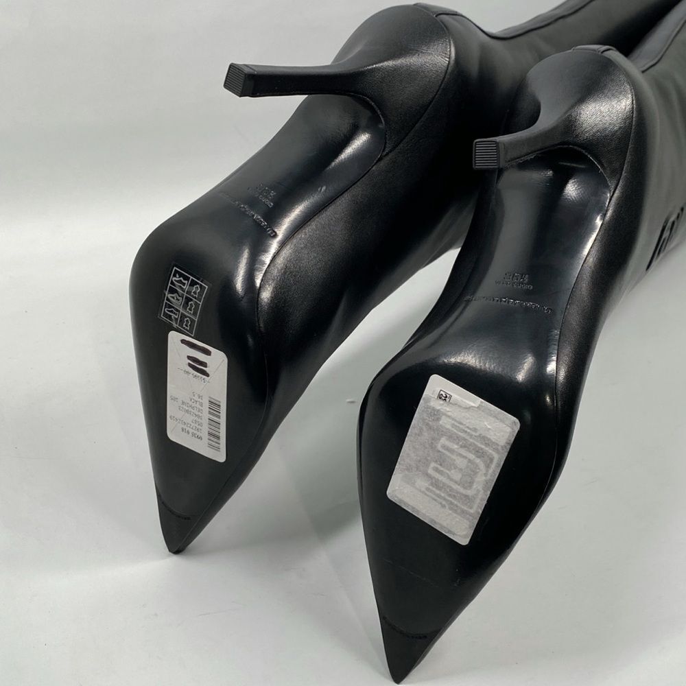 Alexander Wang Delphine brand-embossed leather heeled knee-high boots size 36.5 - Picture 14 of 15